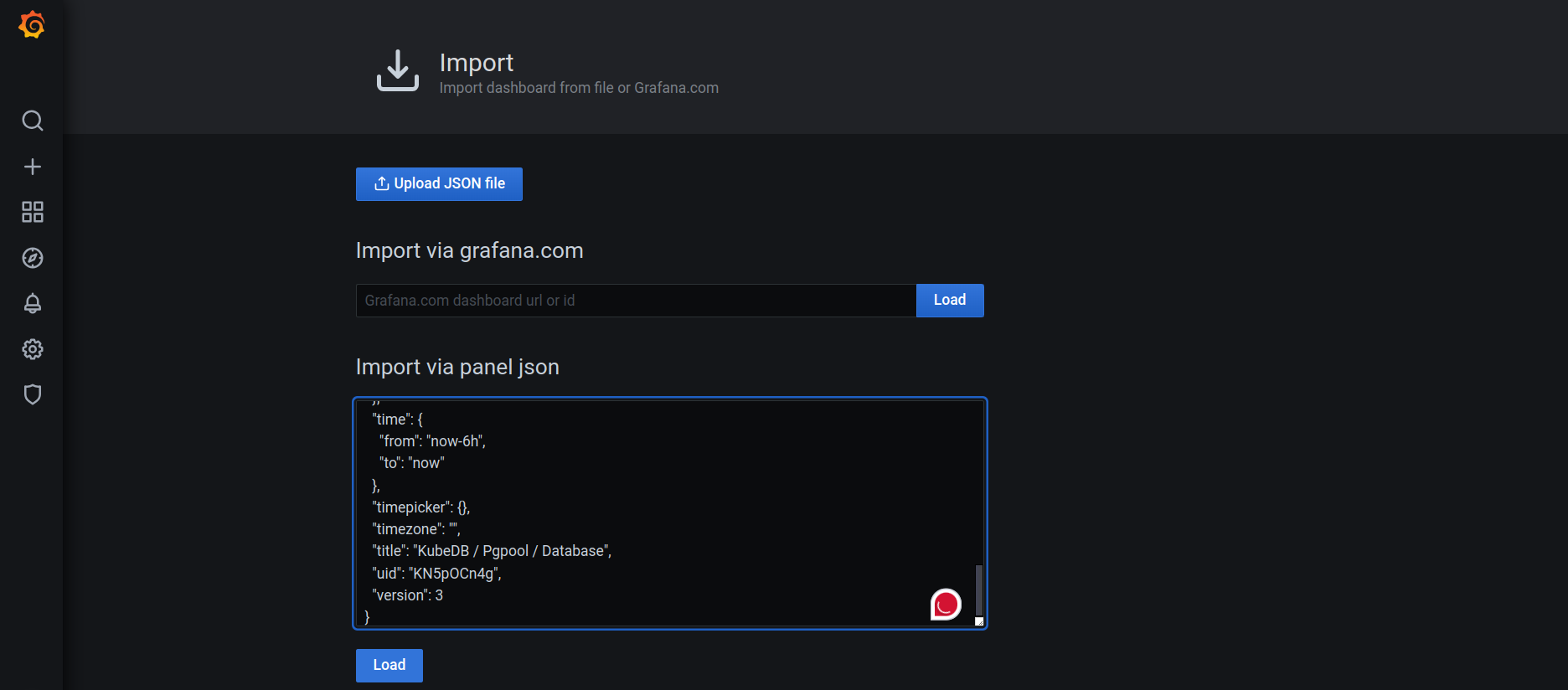 Upload JSON